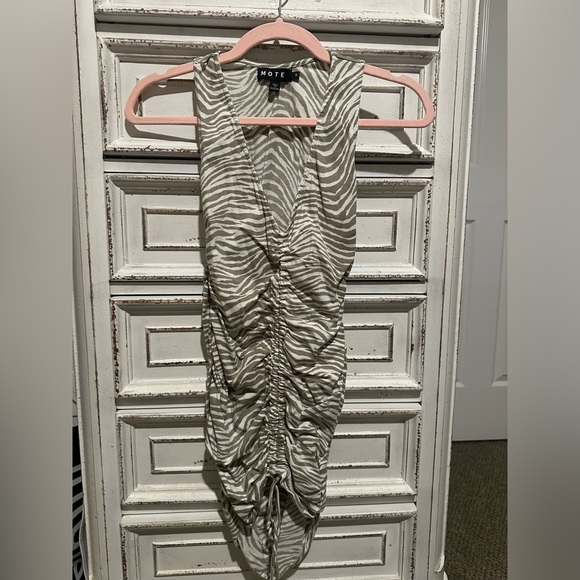 Motel Rocks Ruched Zebra Print Dress - Picture 2 of 5